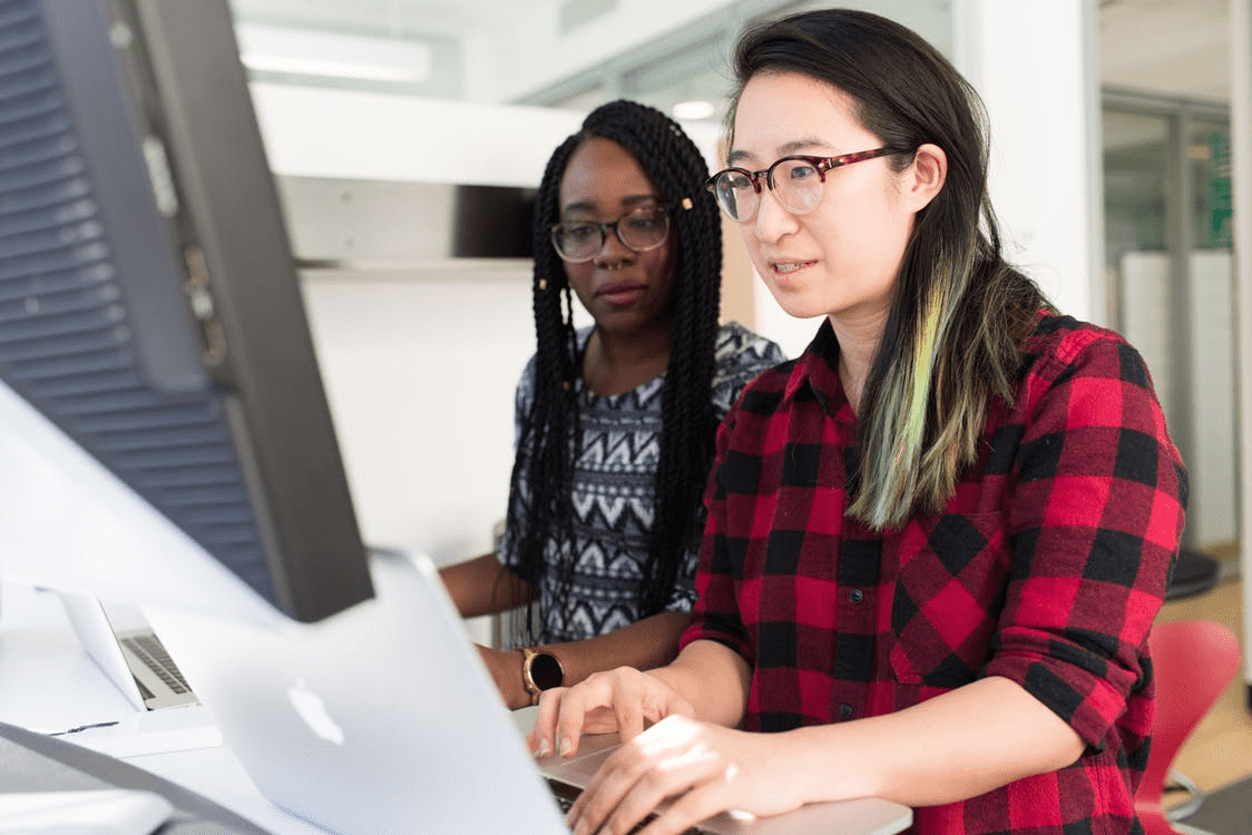 A diverse team working together