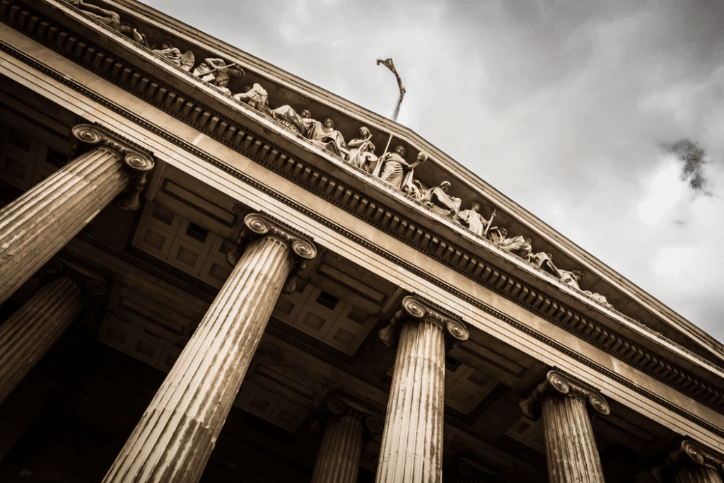 columns and exterior of legal building