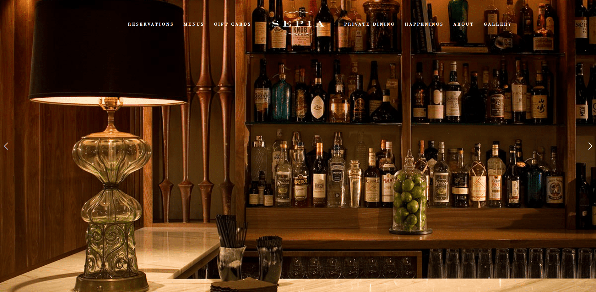 Sepia restaurant websites