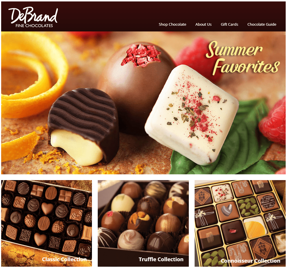 DeBrand Fine Chocolates restaurant websites