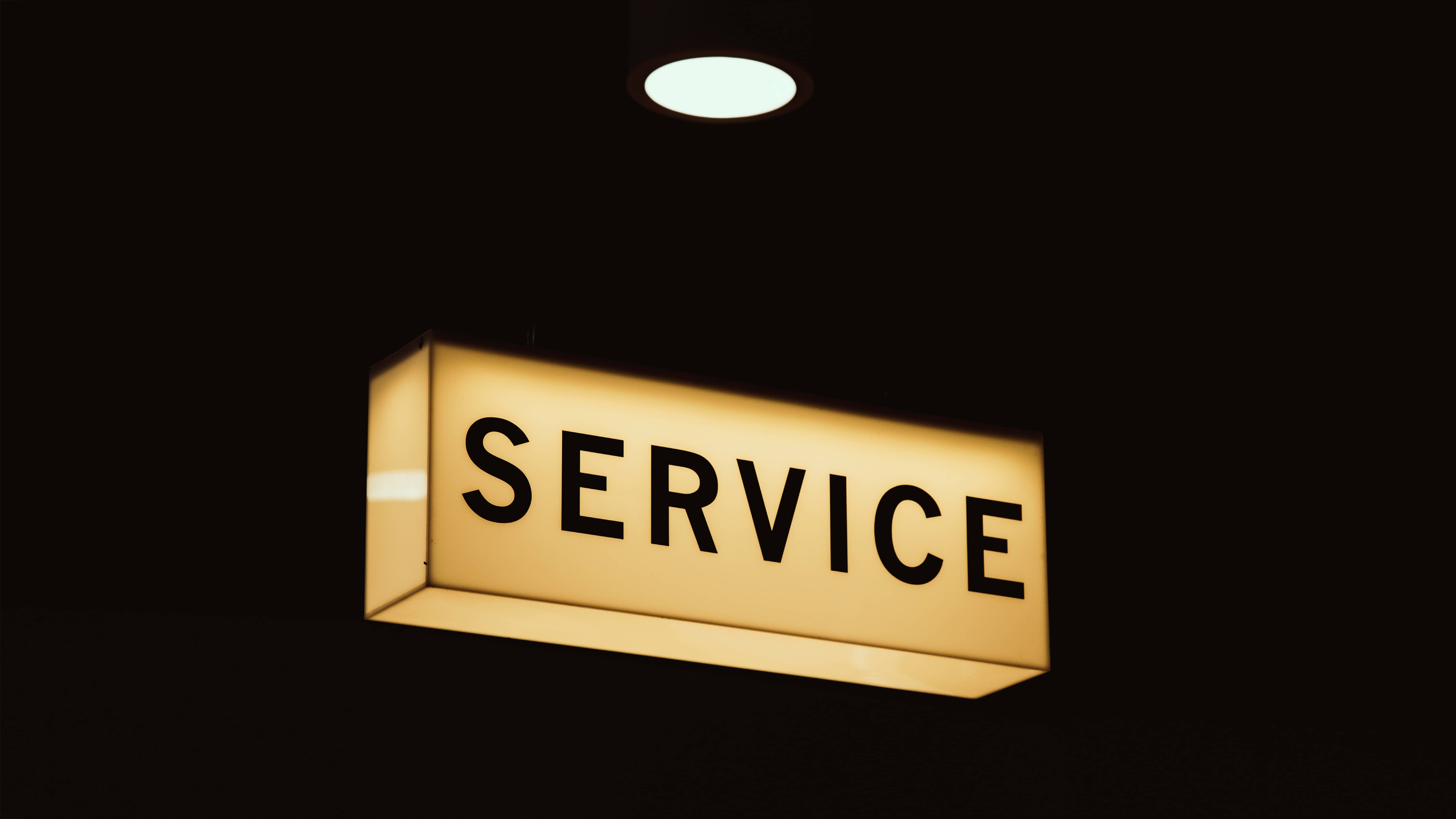 a sign for customer service