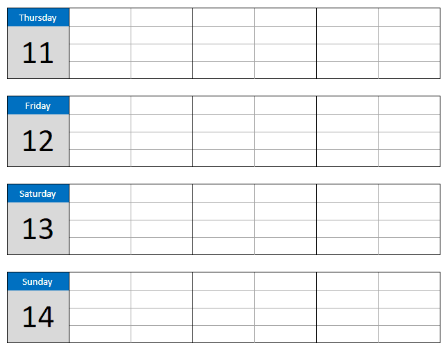 weekly shift schedule template