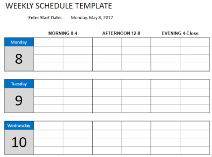 sling schedule