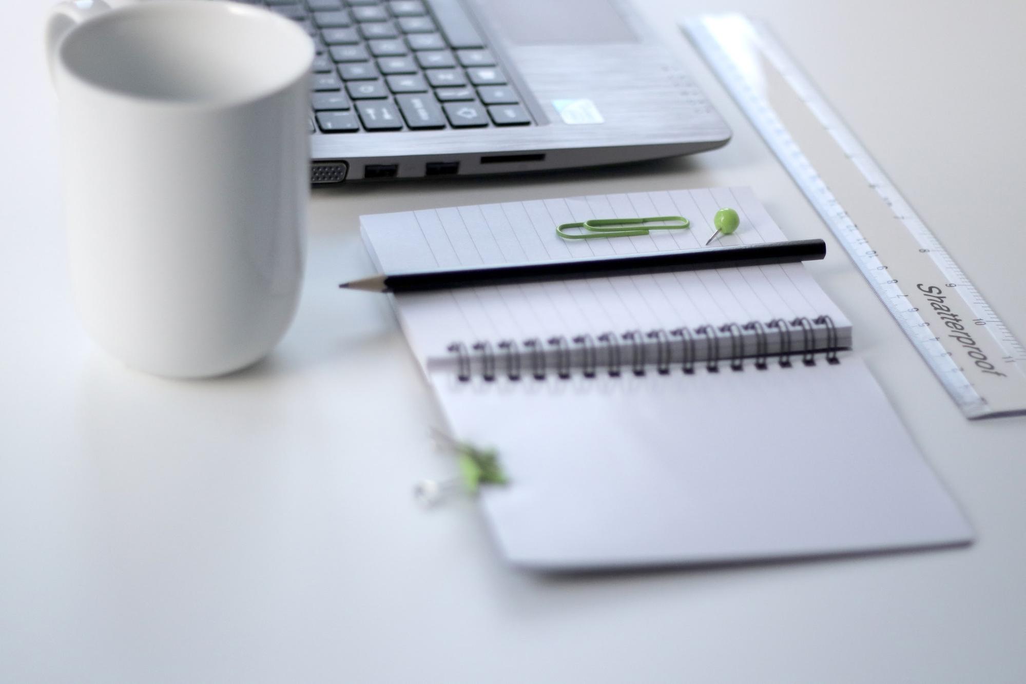 Example of an employer's desk during an exit interview