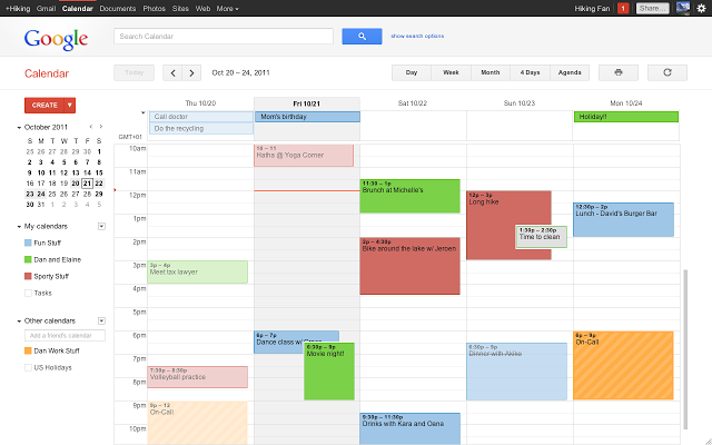 Google Calendar as a work schedule app