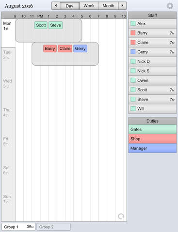 Shifty arbeidsplan app