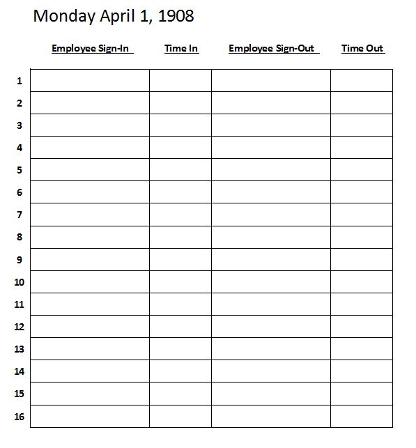 Sign-in/sign-out work hour tracker