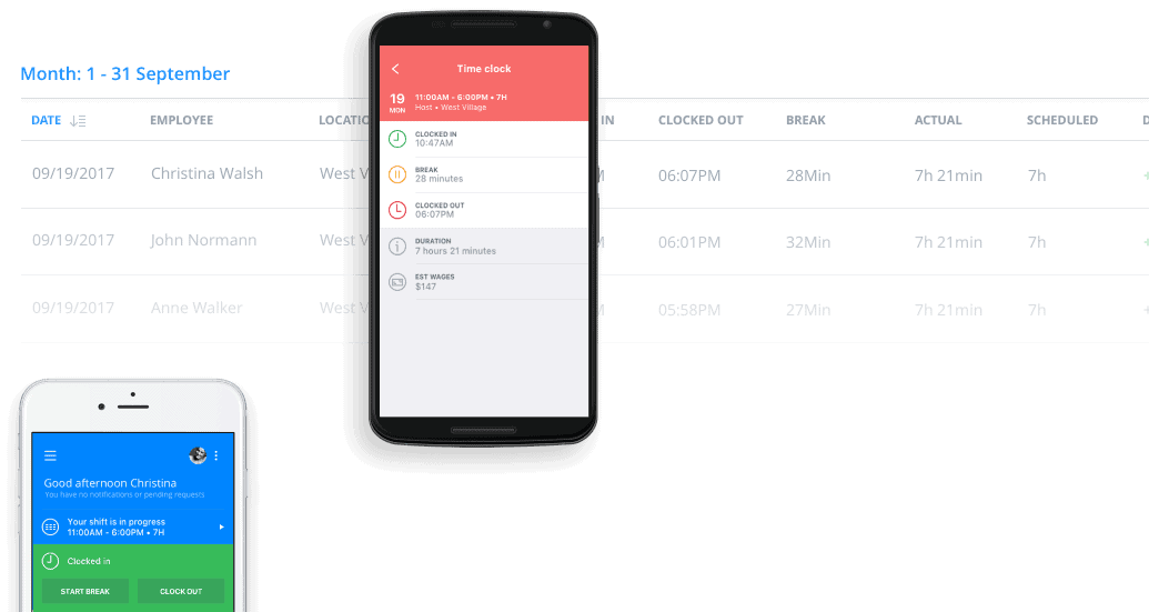 Sling employee time clock mobile app