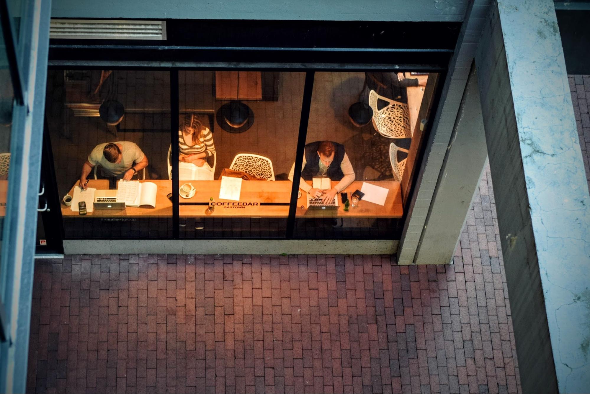 Coworkers reviewing their restaurant budget