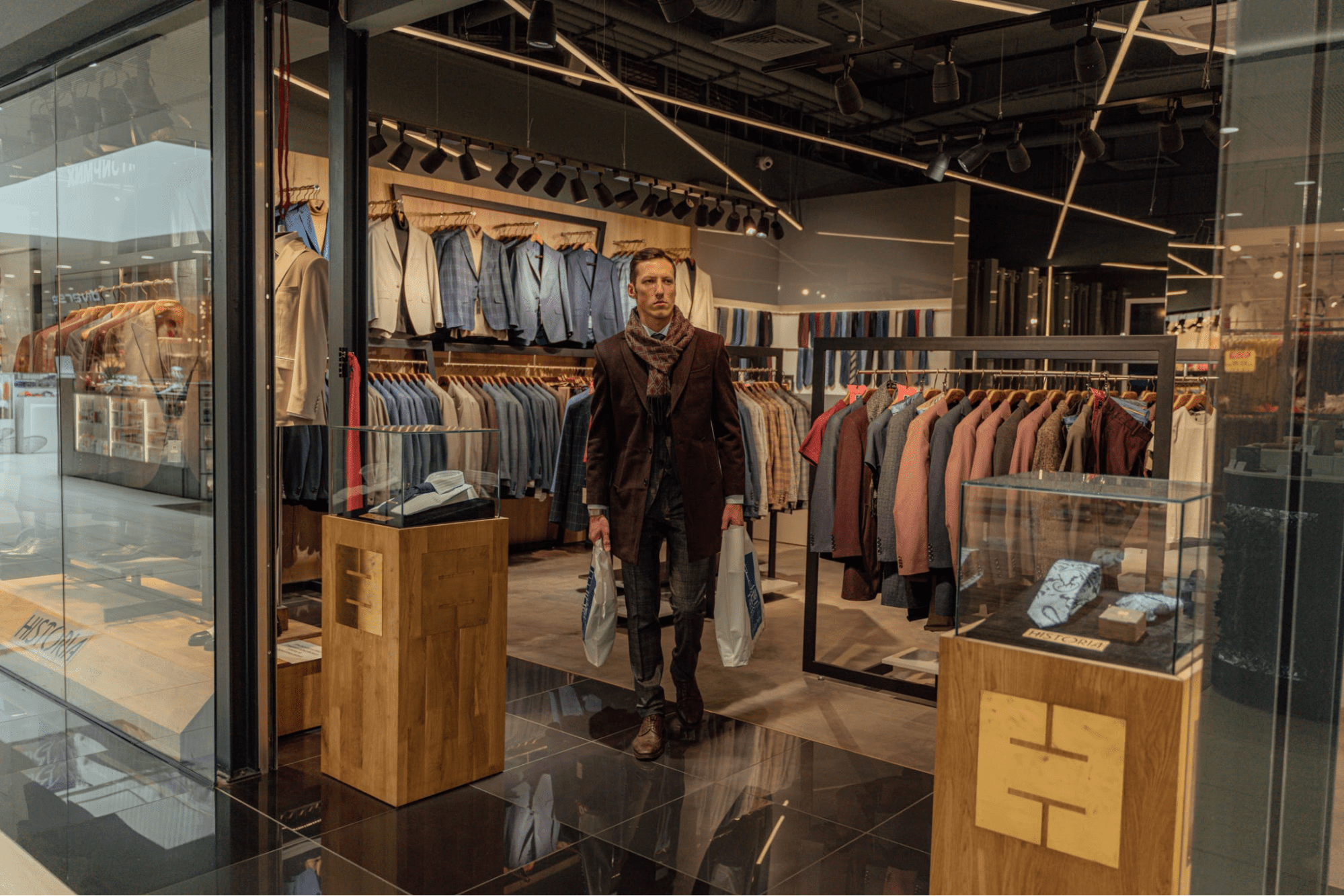 Man shopping at a department store