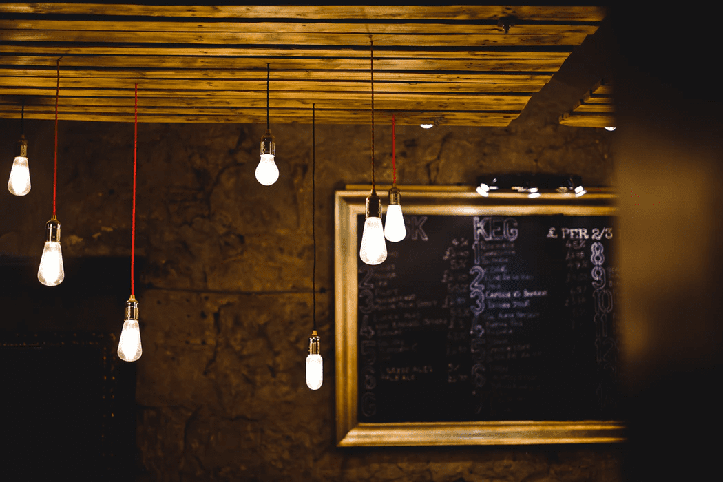 chalkboard menu in a restaurant