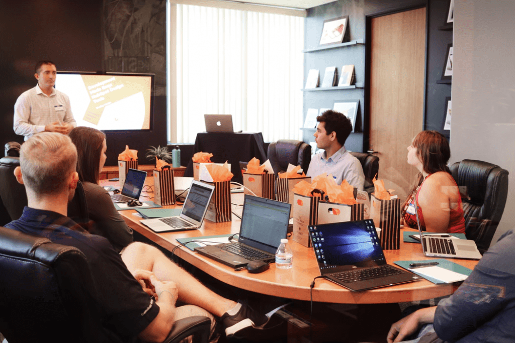 coworkers training on diversity in the workplace