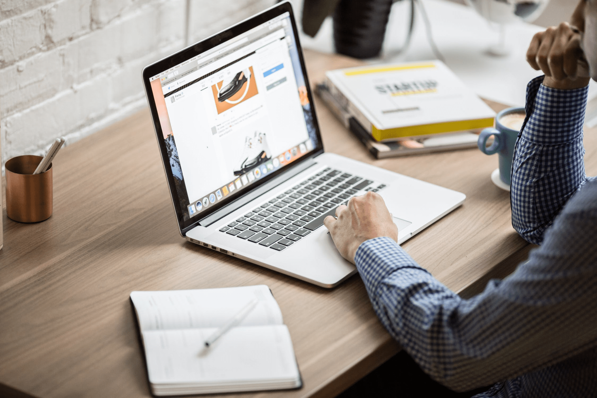 Employee working on laptop