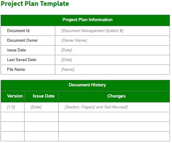 work plan document template