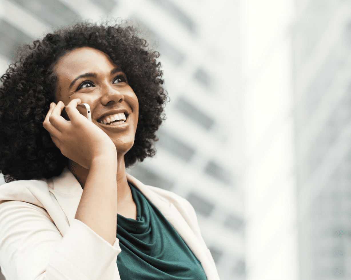 Small business manager talking on the phone