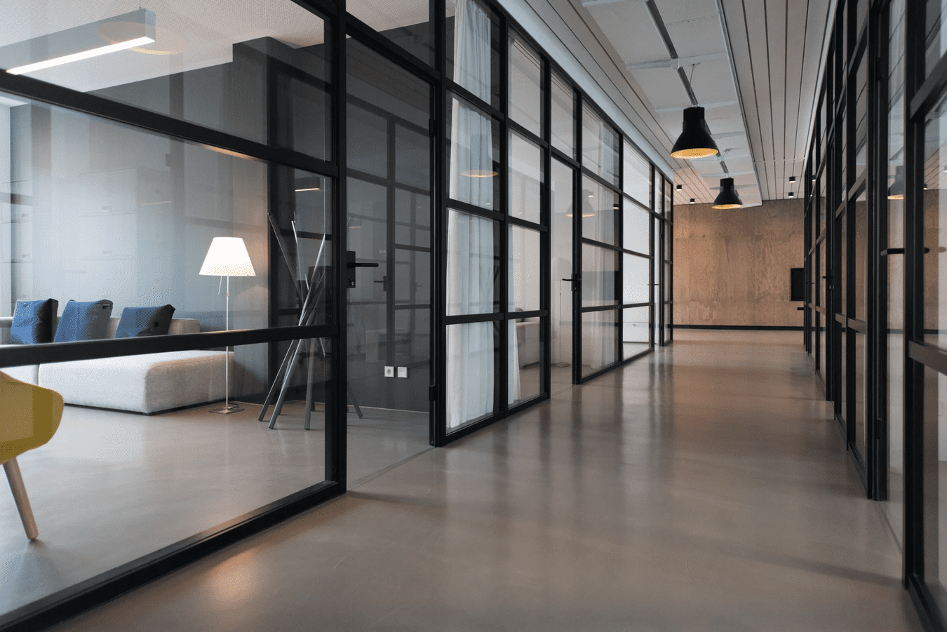 Inside an empty office space 