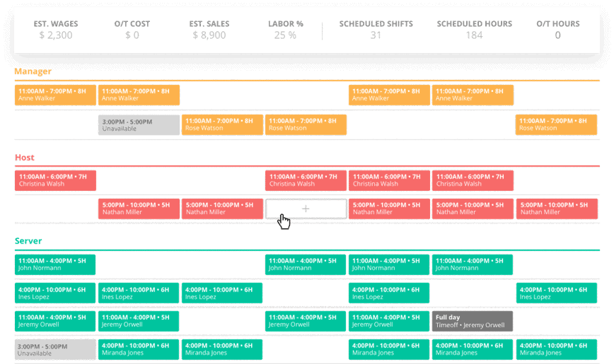 Sling's scheduling app