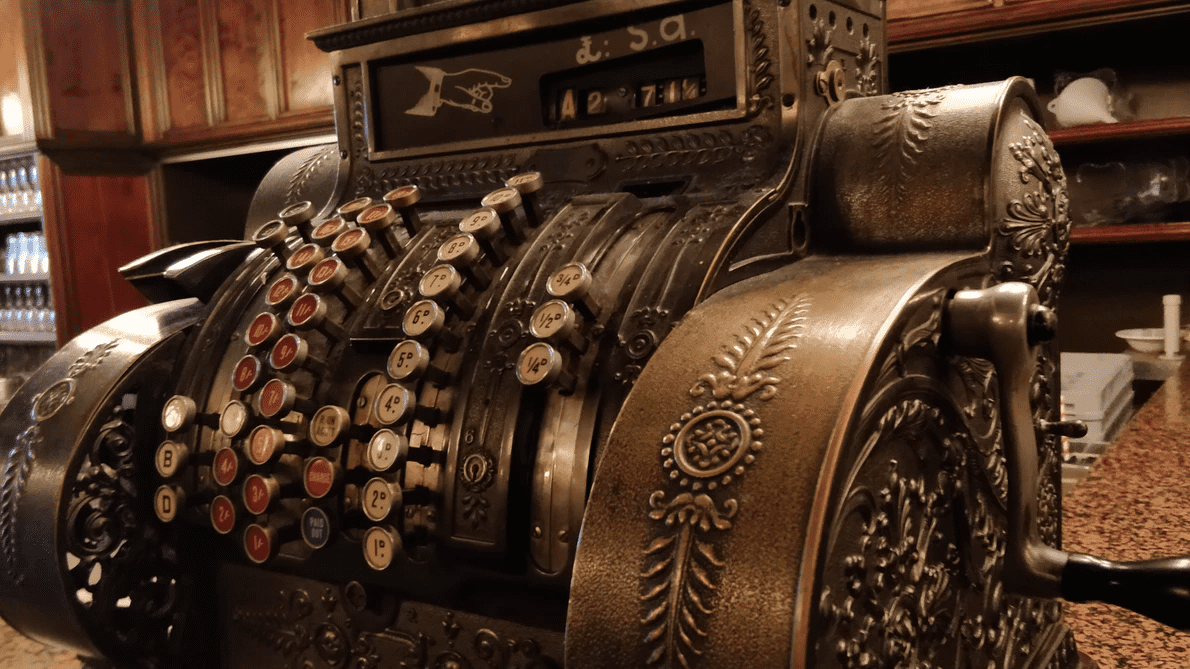 Old-fashioned cash register