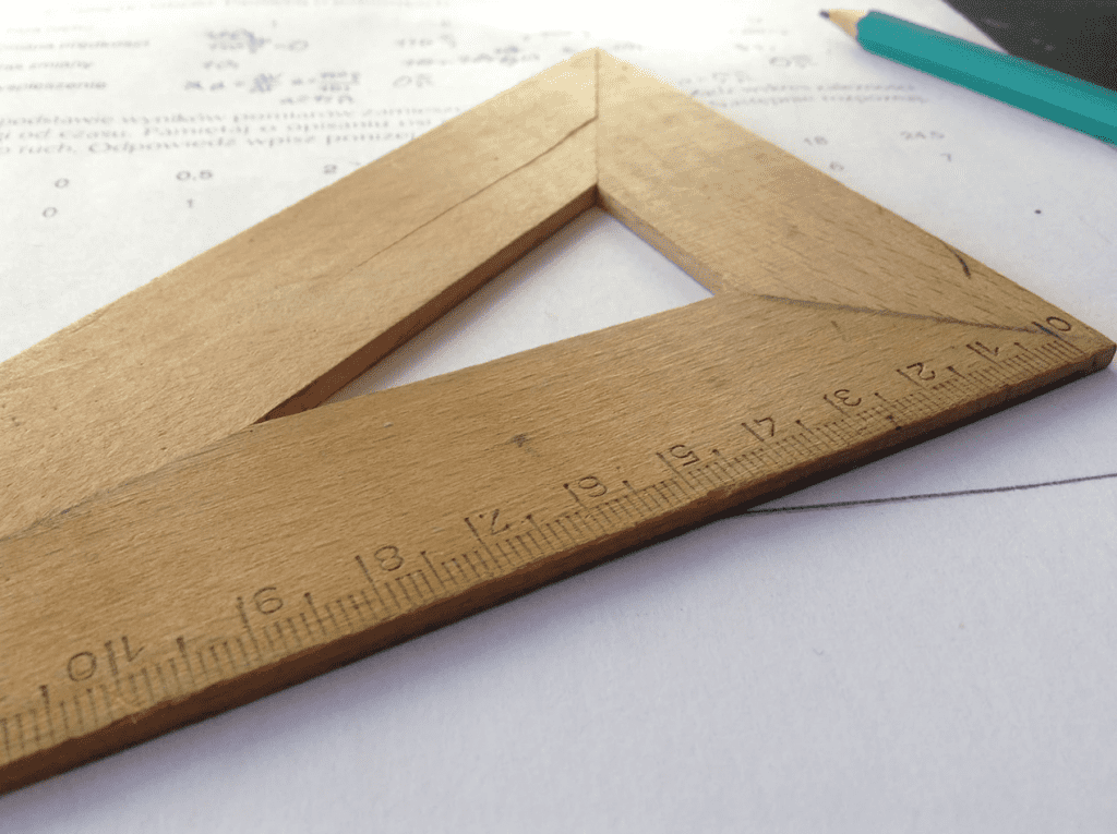 Pencil and ruler on a piece of paper