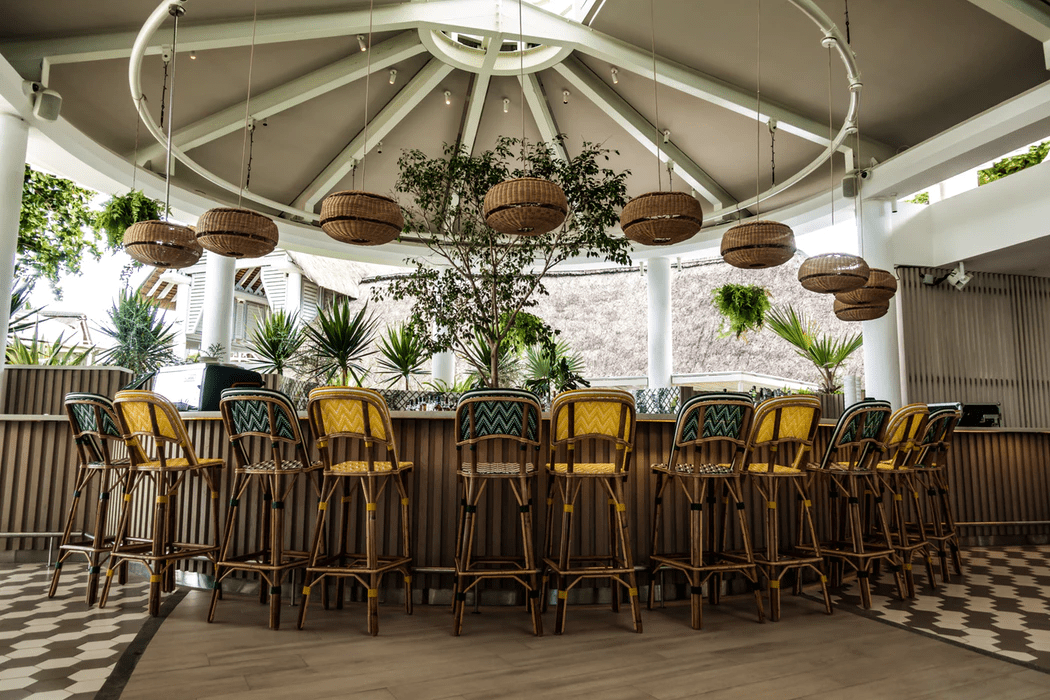 empty bar area at a fancy restaurant