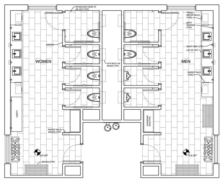 Badkamervloerplan