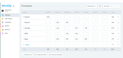 Clockify time card calculator