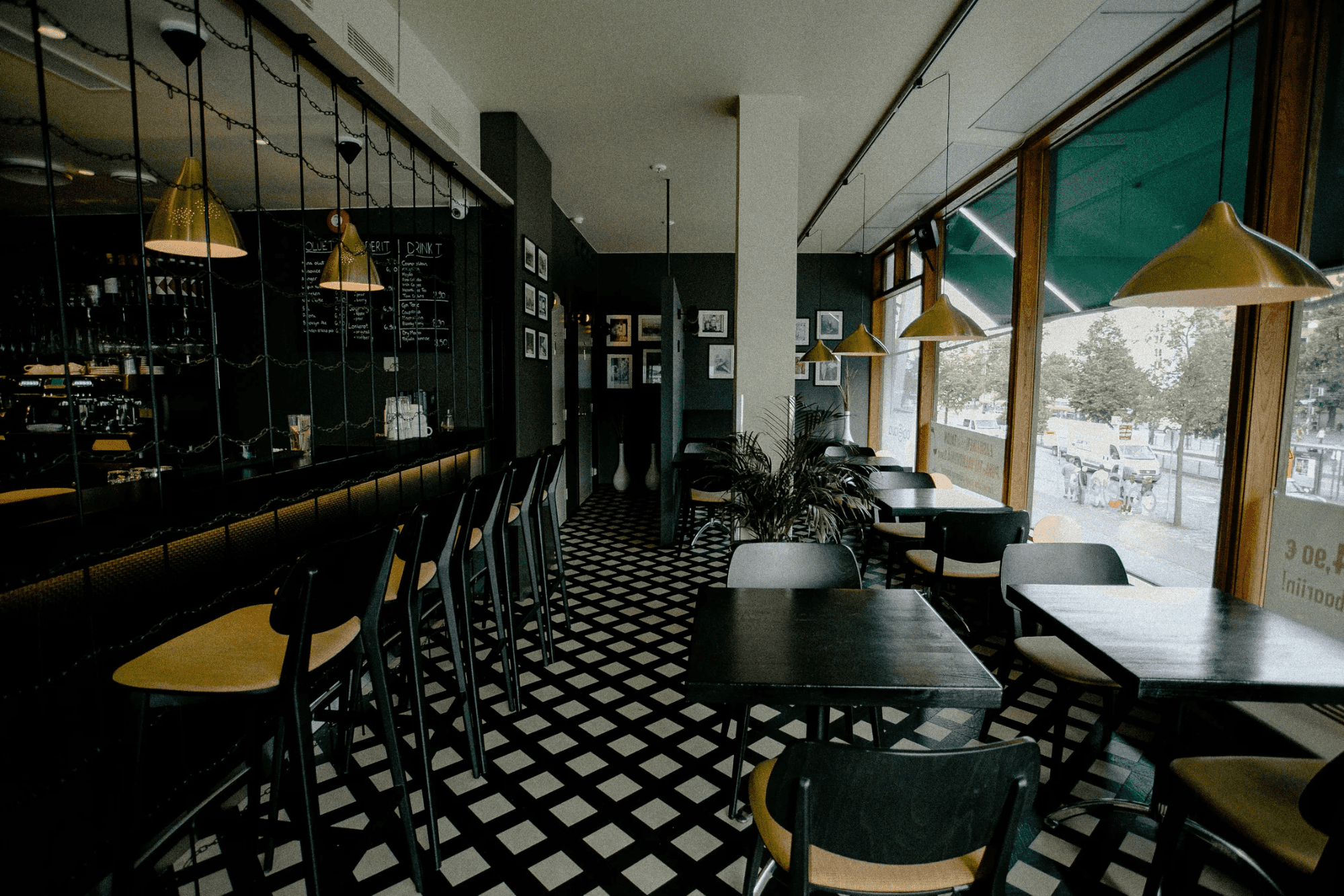 Inside a diner 