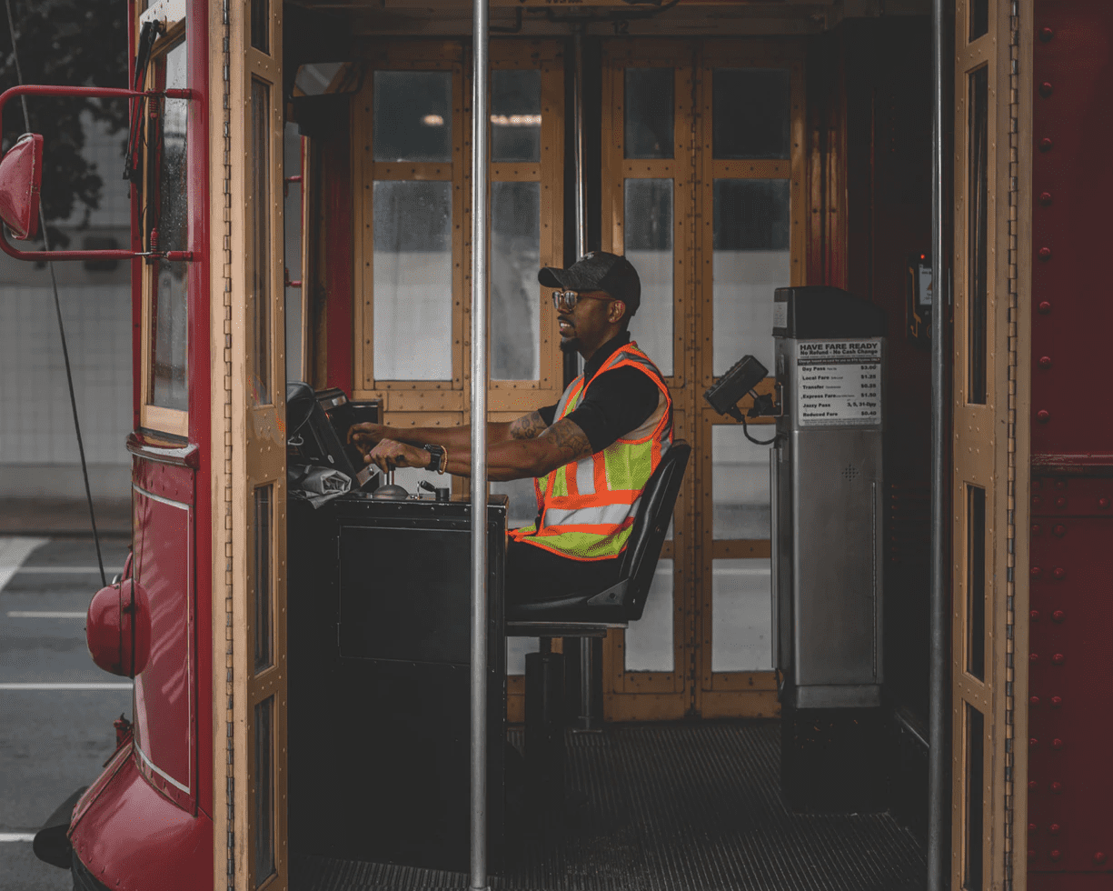 man working in public transportation