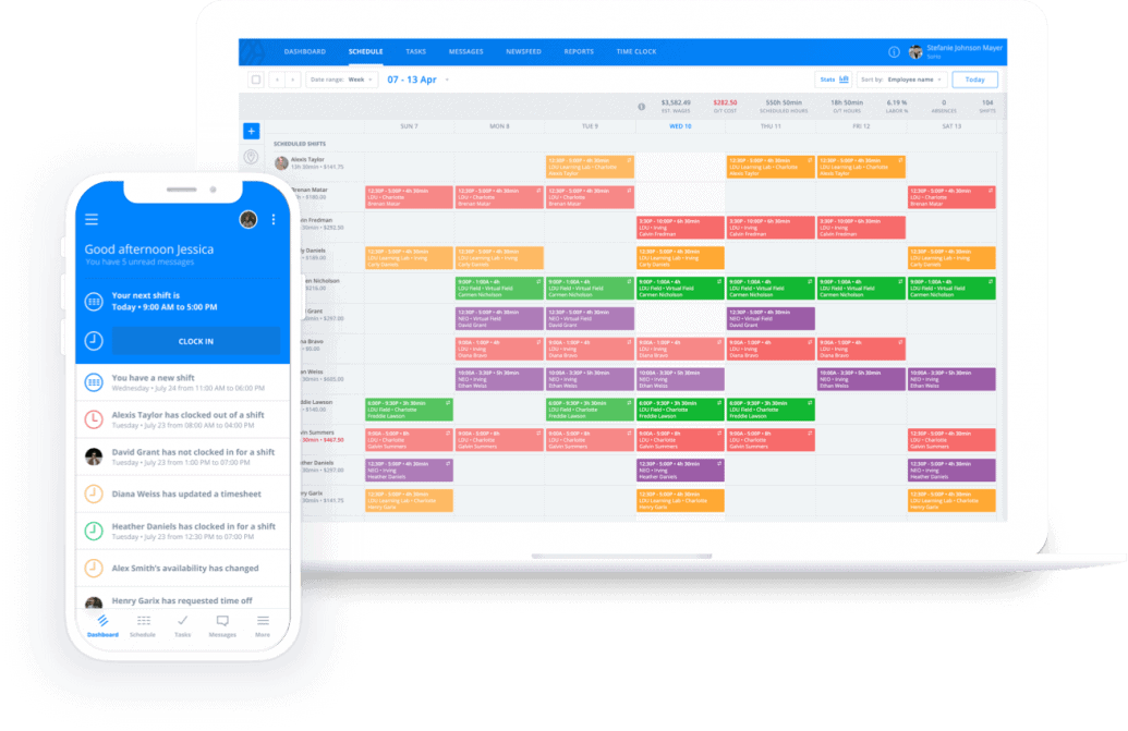 Sling scheduling feature used when starting a small business