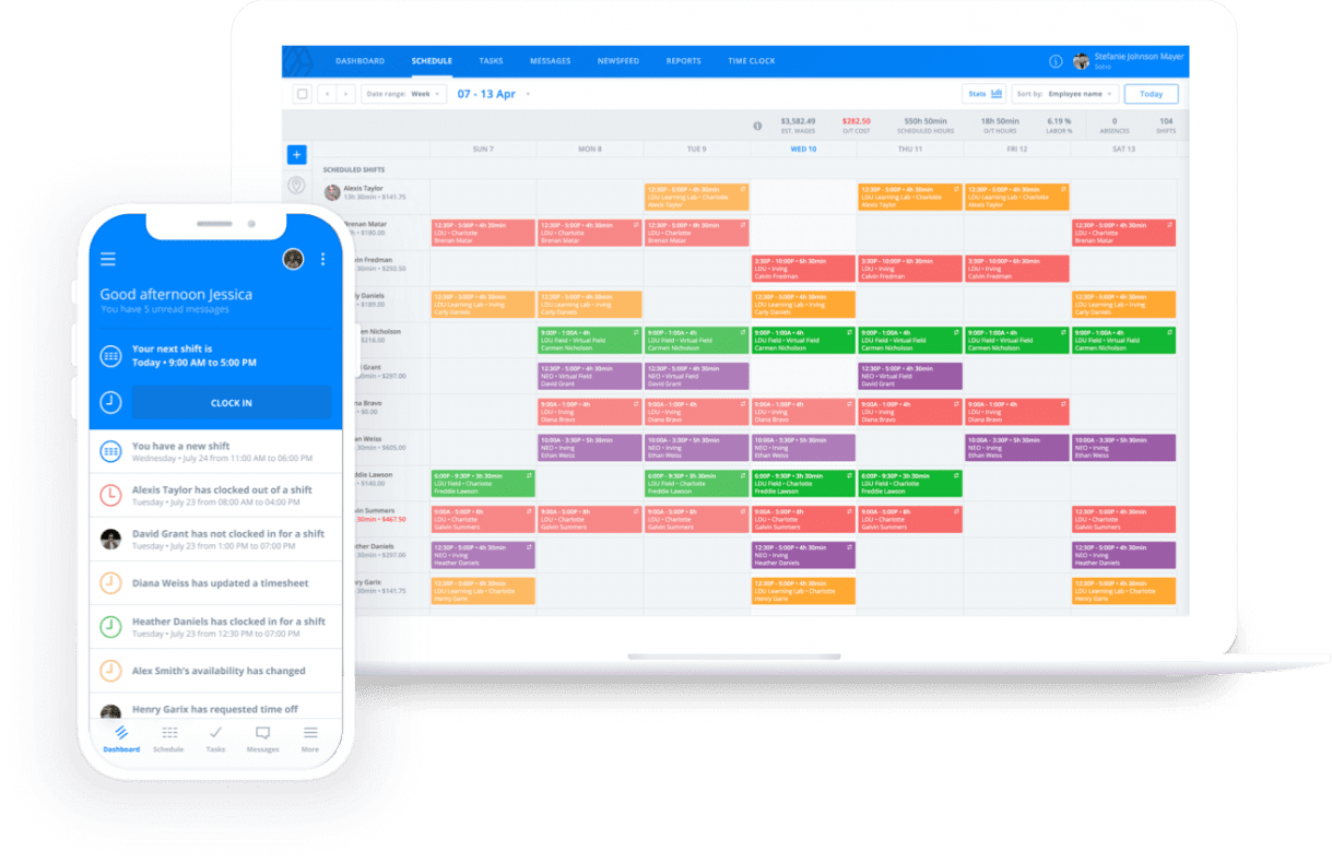 Sling's scheduling feature for talent management