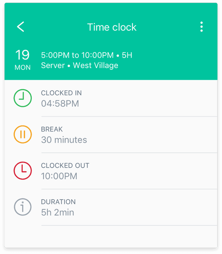 Sling mobile time clock