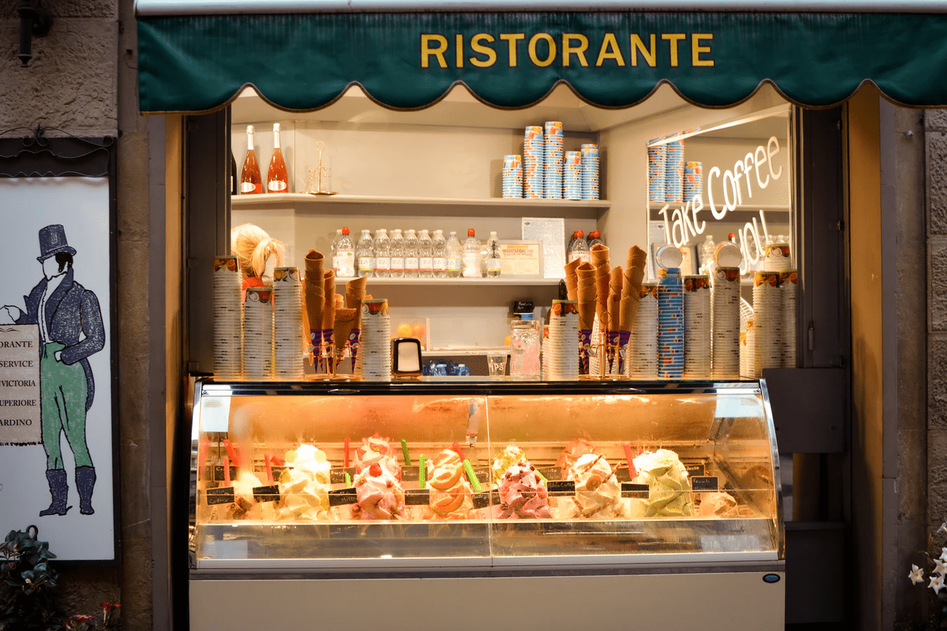 display window of a restaurant