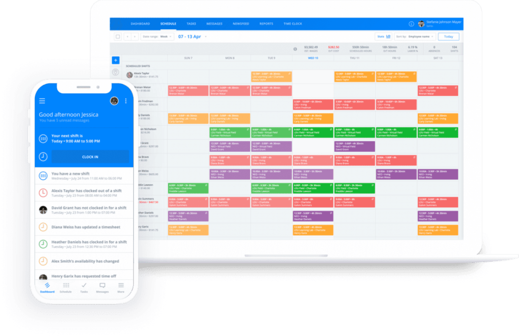 Employee communication and scheduling with sling app