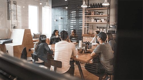 employees socializing on break
