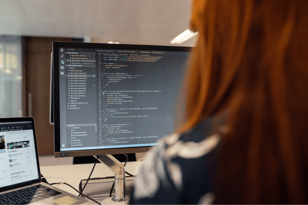 Exempt employee working on computer