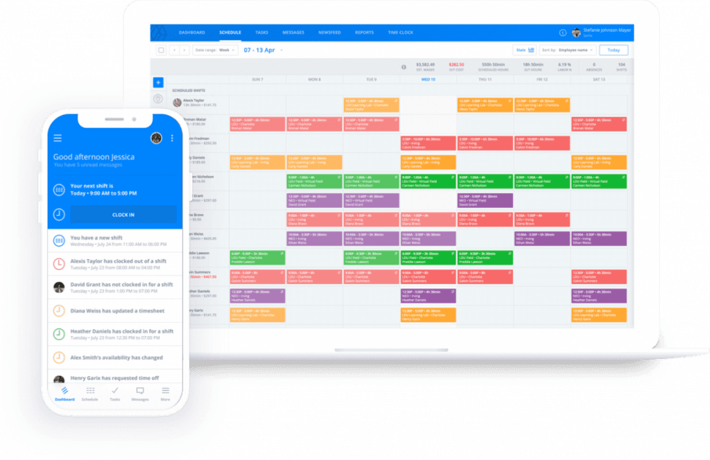 Inside sling app software to help organize FLSA exempt employees