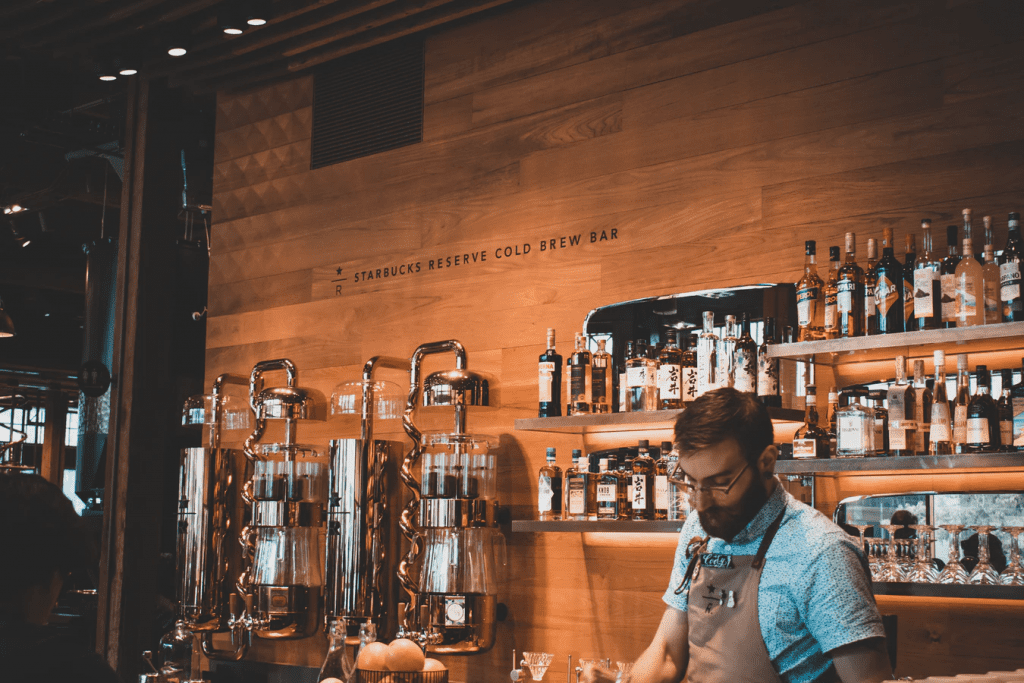 Barista at coffee shop using suggestive selling