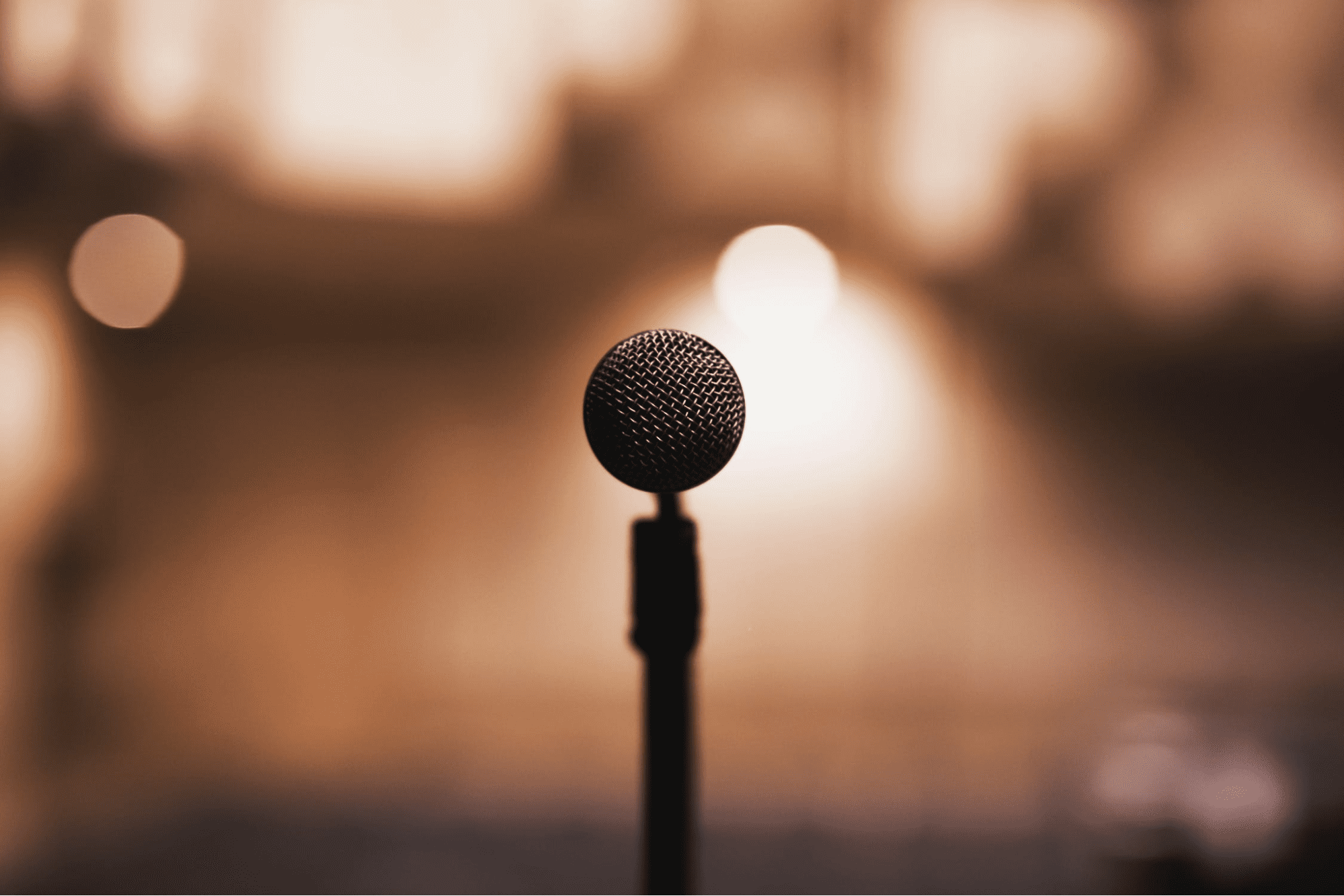 a microphone on a stage