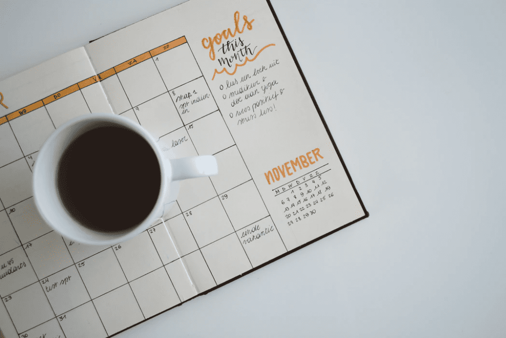 Calendar for business goals tracking