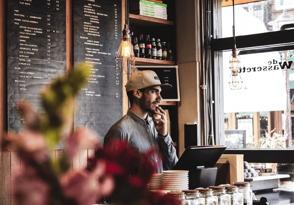 salaried employee at a coffee shop