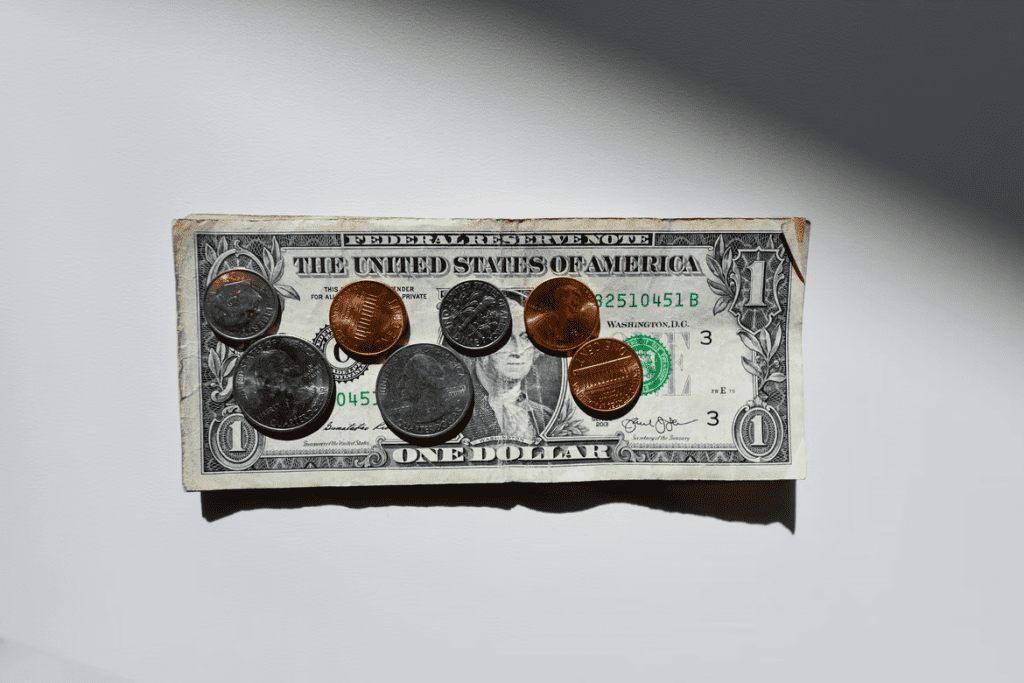 a dollar with change