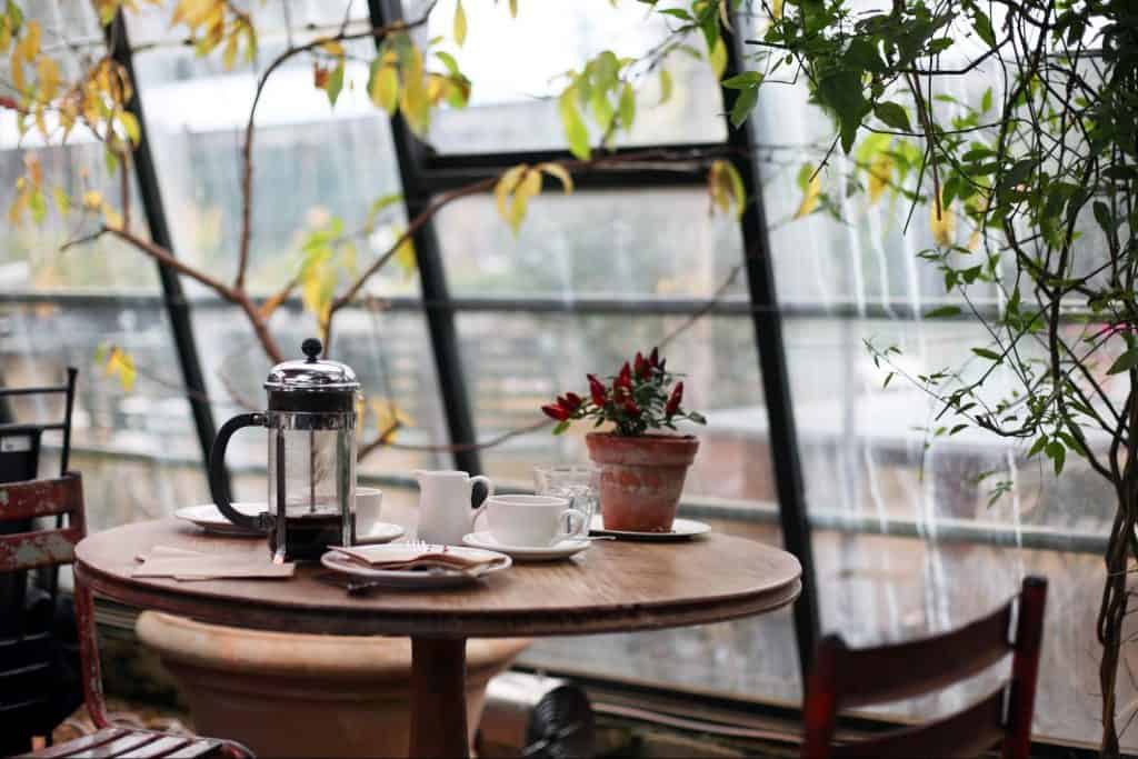 Table at a cafe