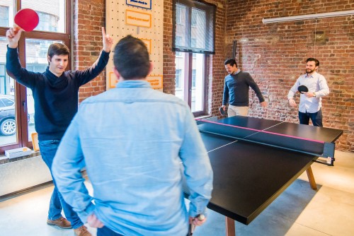 break room ideas with a ping pong table