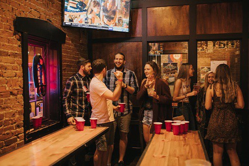 People playing bar games