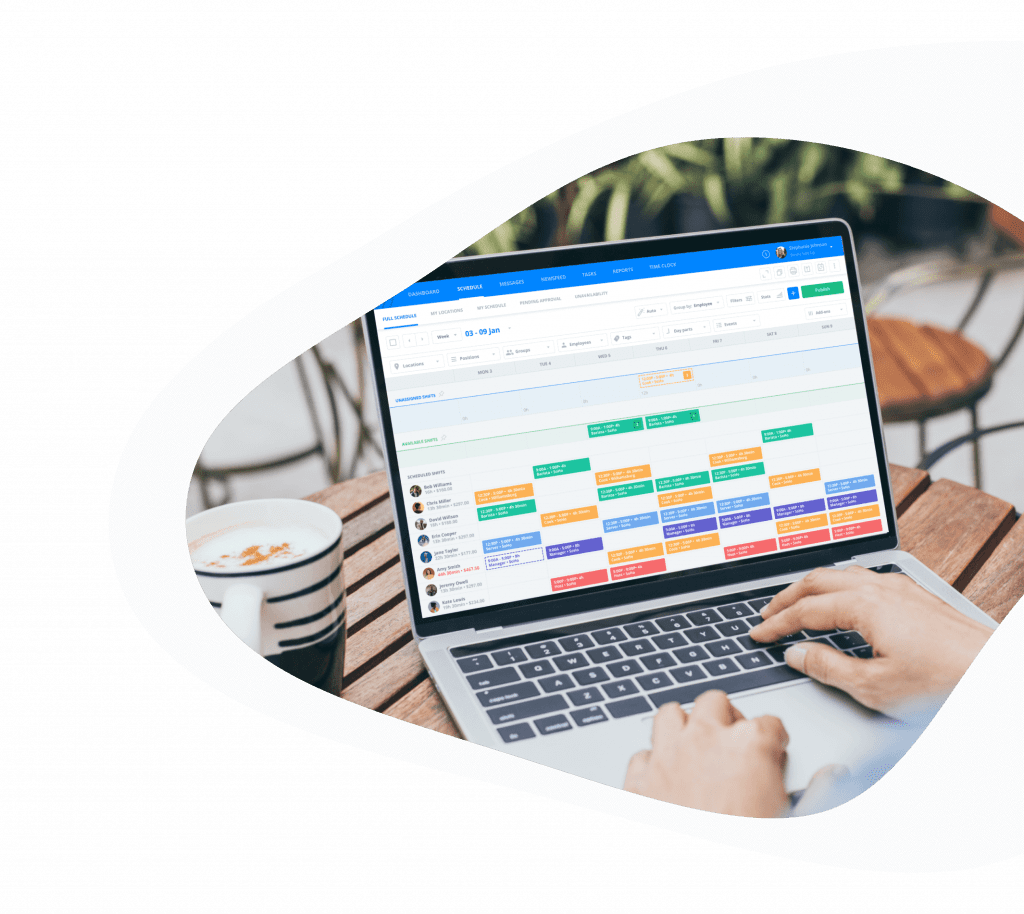 Employee scheduling software with automated scheduling sling