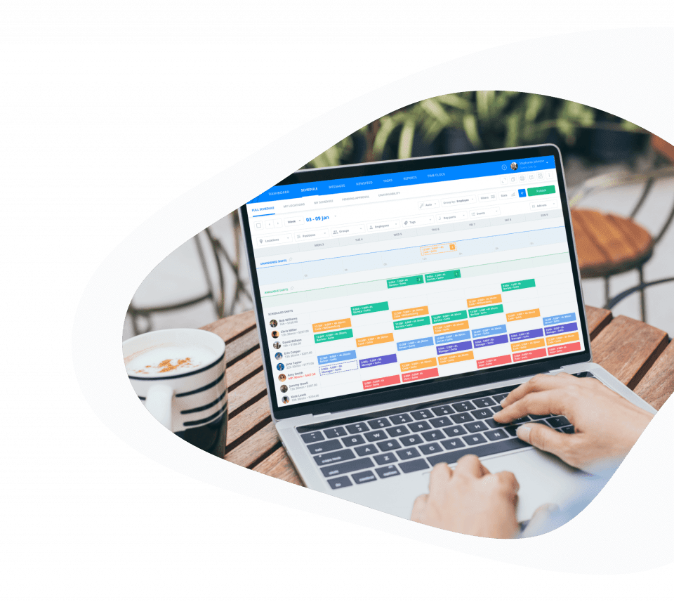 Employee scheduling software with automated scheduling sling