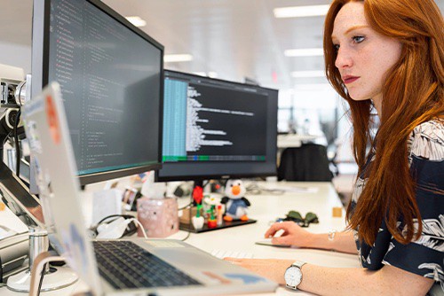 Woman doing workforce scheduling