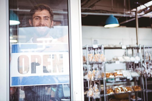 Opening day of a cafe