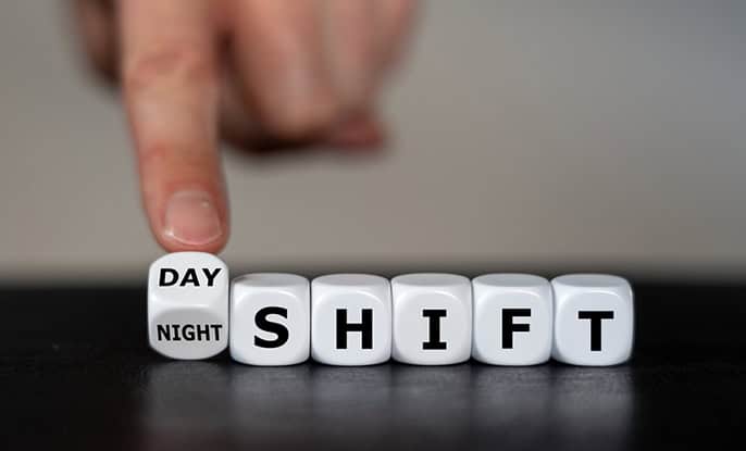 Dice spelling day/night shift