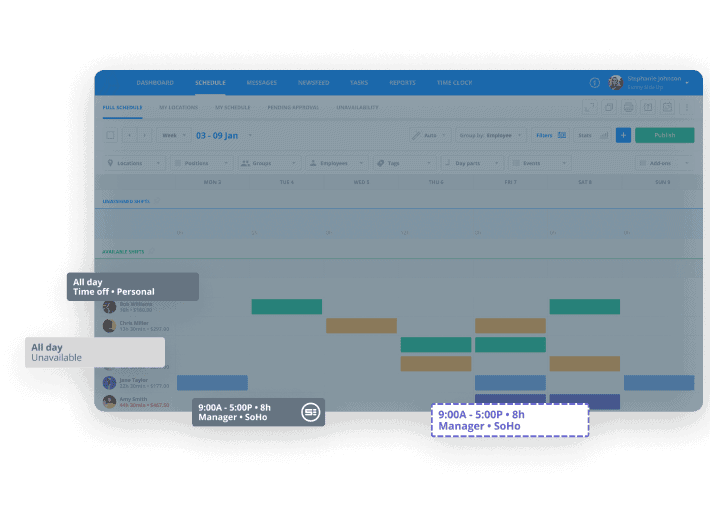 Schedule Calendar Feature